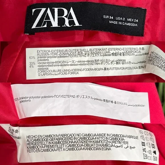 SOLD Zara Pink Relaxed Straight Blazer Jacket Size 4-6 - Picture 10 of 10